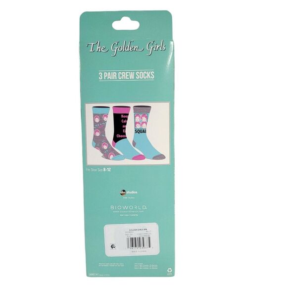 The Golden‎ Girls Crew Socks 3 Pair Pack Men's Size 8 to 12 Betty White - Picture 3 of 4